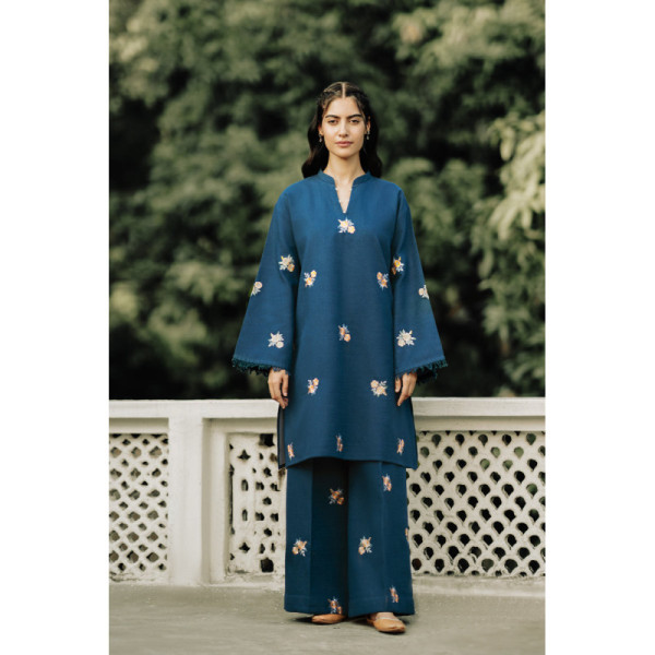 2 Piece - Embroidered Khaddar Suit