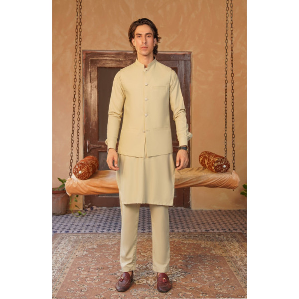 Taupe 3pc Suit Men