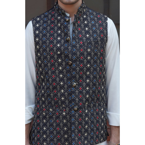 Vivid Embroidered Waistcoat Men