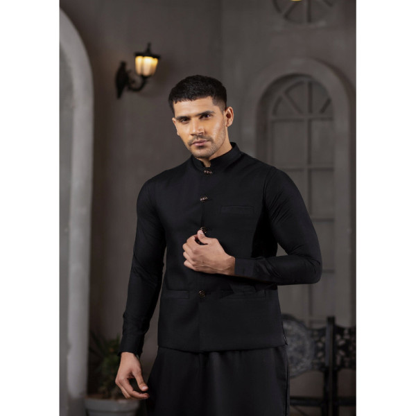 Stylish Black Waistcoat Men