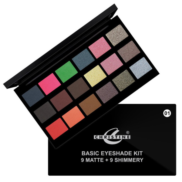 CHRISTINE BASIC EYESHADOW KIT 9 MATTE + 9SHIMMERY(01)