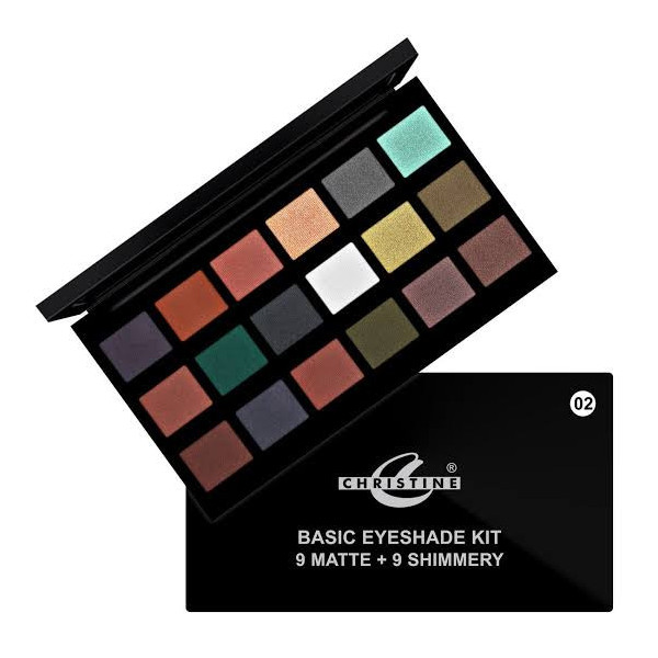 CHRISTINE BASIC EYESHADE KIT 9 MATTE + 9 SHIMMERY (02)