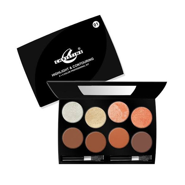 CHRISTINE HIGHLIGHT & CONTOURING 4+4 COLOR PROFESSIONAL KIT