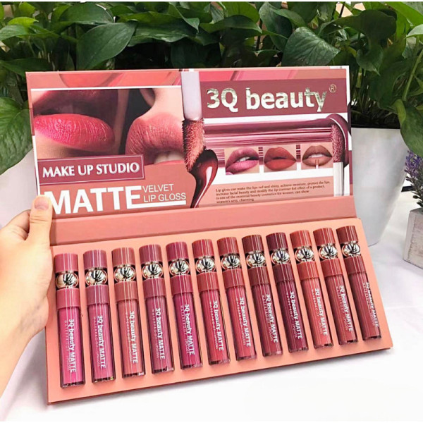 Pack of 12 - 3Q Beauty Matte Nudes Lip Gloss Tray