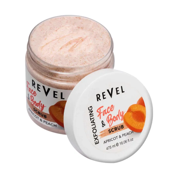 Revel face & body scrub apricot & peach 475ml