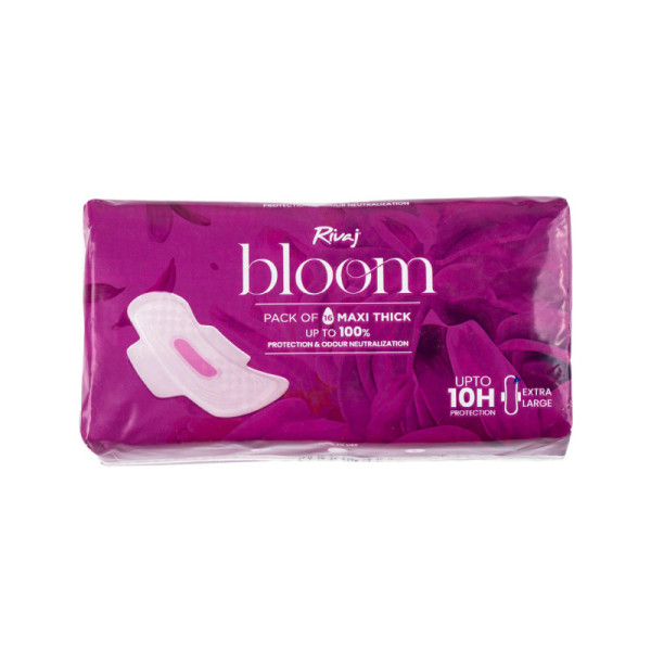 Rivaj Maxi Thick Bloom Sanitary Pads (Extra Large) 16 PCS